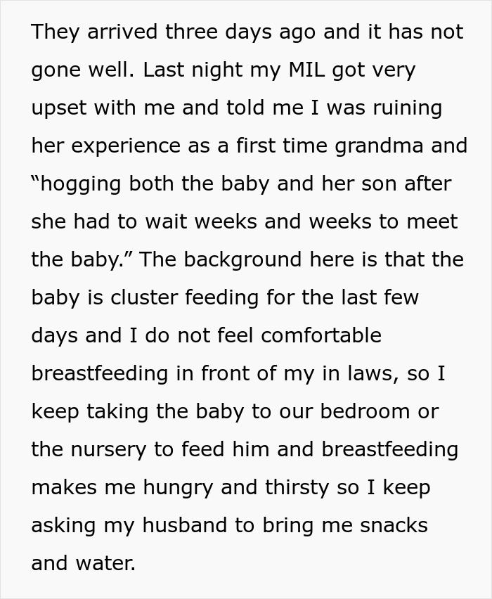 New mom frustrated with in-laws not helping with baby, struggling with breastfeeding and family tensions.