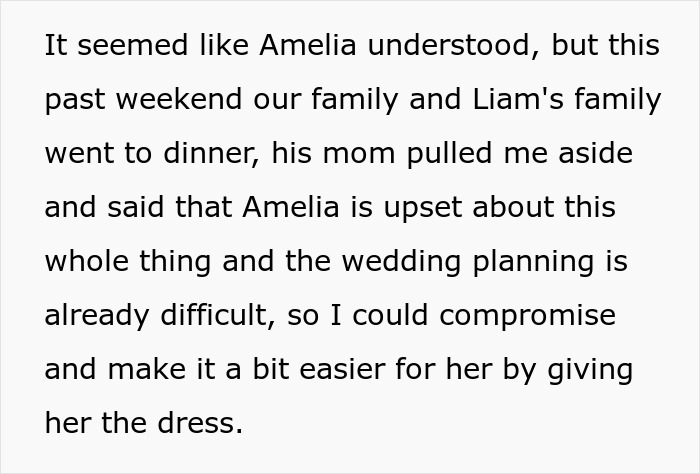 Mom clings to daughter&rsquo;s wedding dress amid family tension, older daughter upset over dress handover conflict.