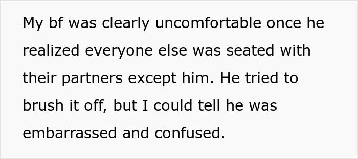 Boyfriend excluded from party table by birthday host, causing discomfort and drama among friends and bestie. Boyfriend excluded from party table by birthday host, causing discomfort and drama among friends and bestie.