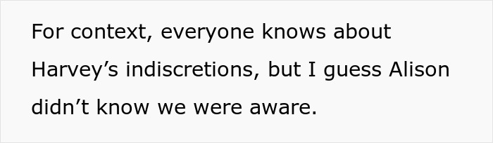Text excerpt about SIL’s hubby’s indiscretions, highlighting the lady's failed insults and awkward moment calling out partner.