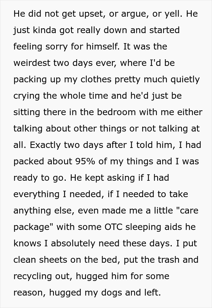 Wife decides to live life like her husband causing him to feel upset and frustrated with her new behavior.