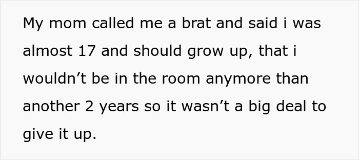 Text message about mom calling teen a brat and mentioning growing up, related to teen accused of crushing half-sister’s Christmas dreams. Text message about mom calling teen a brat and mentioning growing up, related to teen accused of crushing half-sister’s Christmas dreams.