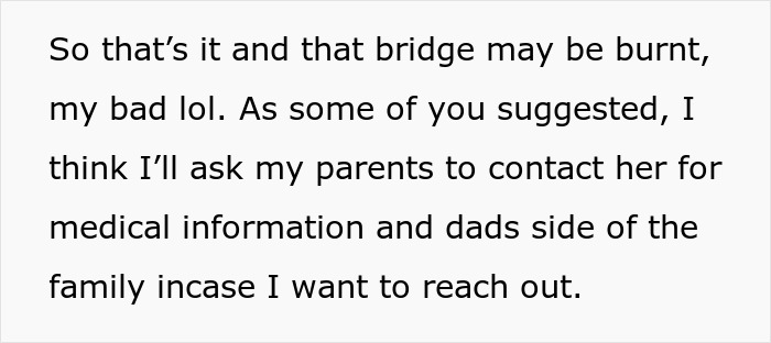 Text message about contacting bio mom after 16 years, considering relationship and expressing feelings of hurt. Text message about contacting bio mom after 16 years, considering relationship and expressing feelings of hurt.