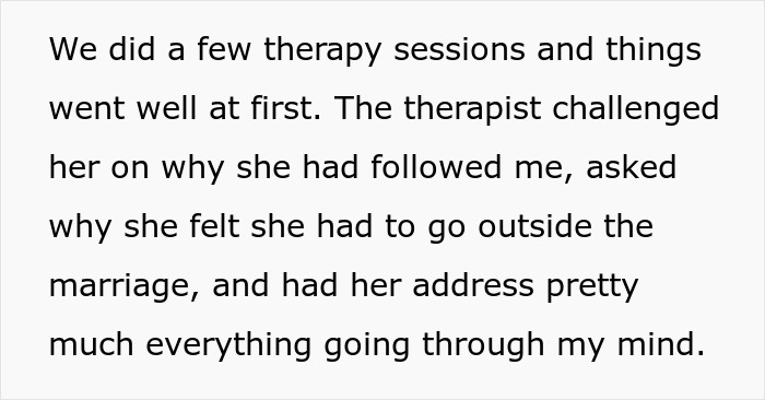 Text from a therapy session describing feelings about going outside the marriage and agreeing to an open marriage arrangement.