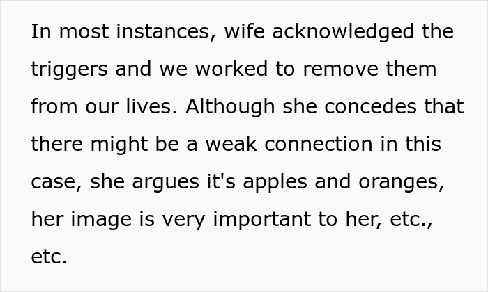 Text excerpt discussing wife’s cosmetic upgrade and its emotional impact on husband amid infidelity concerns.