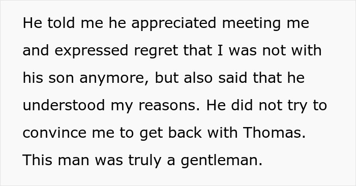 Text excerpt discussing regret and understanding in a reflection about past bullying and relationship decisions.