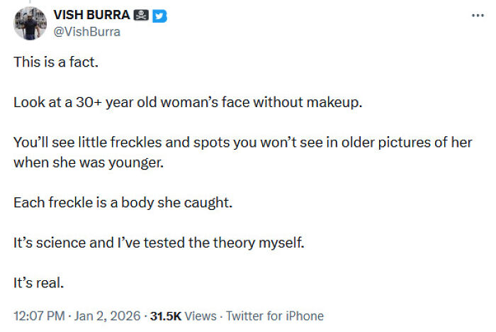 Screenshot of a Twitter post sharing medical knowledge about freckles and skin aging, facing criticism and shaming online.
