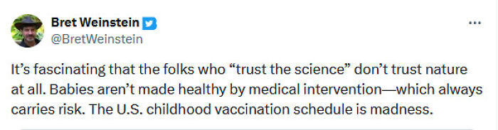 Tweet screenshot showing a user sharing controversial medical opinions, illustrating people spreading medical "knowledge" and facing criticism.