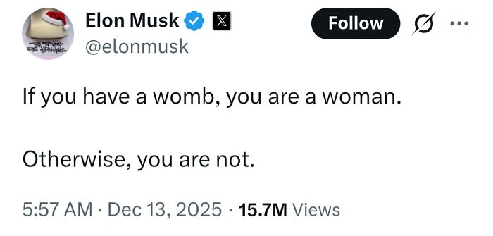 Tweet screenshot with a controversial medical opinion on gender, sparking widespread criticism for spreading incorrect medical knowledge.