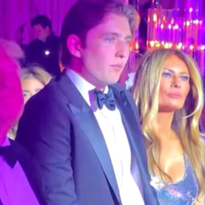 Barron Trump dressed formally at NYE celebration, sparking renewed paternity conspiracy theories amid awkward moment. Barron Trump dressed formally at NYE celebration, sparking renewed paternity conspiracy theories amid awkward moment.