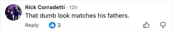 Screenshot of a social media comment discussing Barron Trump's awkward moment fueling paternity conspiracy theories. Screenshot of a social media comment discussing Barron Trump's awkward moment fueling paternity conspiracy theories.
