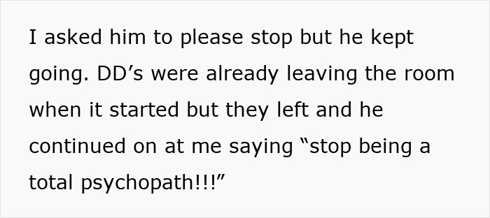 Text excerpt showing a mom with OCD-like hygiene anxiety facing a family blowup while husband calls her psychopath.