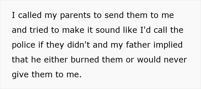 Text about a woman losing college, job, and sanity due to her brother's stalker tendencies affecting her life.