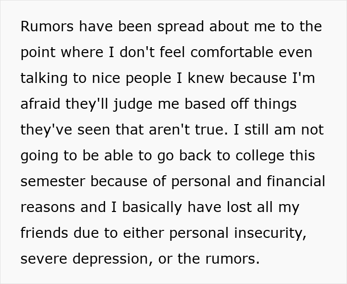 Alt text: Woman shares impact of brother's stalker tendencies leading to loss of college, job, and mental stability.