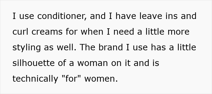 Text excerpt discussing use of conditioner, leave-in products, and curl creams for styling hair, mentioning brand silhouette for women. Text excerpt discussing use of conditioner, leave-in products, and curl creams for styling hair, mentioning brand silhouette for women.