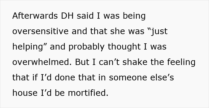 Text excerpt about guest mom rearranging food, correcting child, and taking control at a birthday party causing awkwardness. Text excerpt about guest mom rearranging food, correcting child, and taking control at a birthday party causing awkwardness.