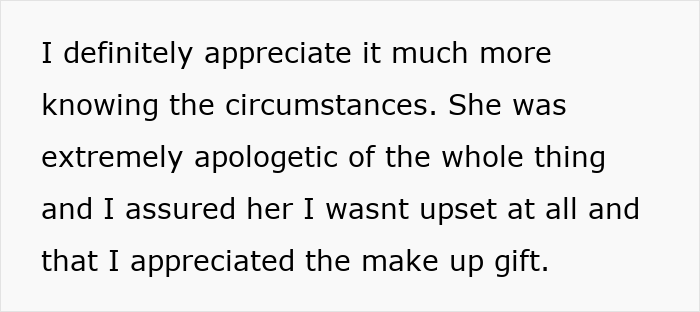 Text about daycare worker misunderstanding passive-aggressive gift, later learning the truth and appreciating the gesture. Text about daycare worker misunderstanding passive-aggressive gift, later learning the truth and appreciating the gesture.