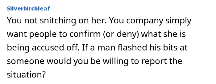 Screenshot of an online debate highlighting a double-standard about a woman’s actions versus a man’s in the workplace. Screenshot of an online debate highlighting a double-standard about a woman’s actions versus a man’s in the workplace.