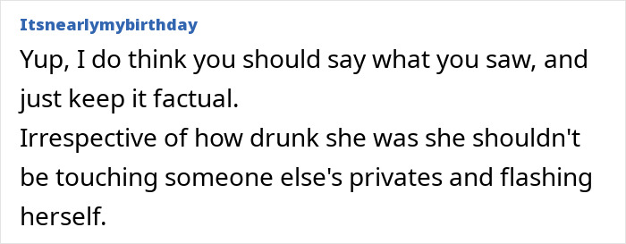 User comment about a woman’s actions sparking a double-standard debate on consequences compared to a man doing that. User comment about a woman’s actions sparking a double-standard debate on consequences compared to a man doing that.