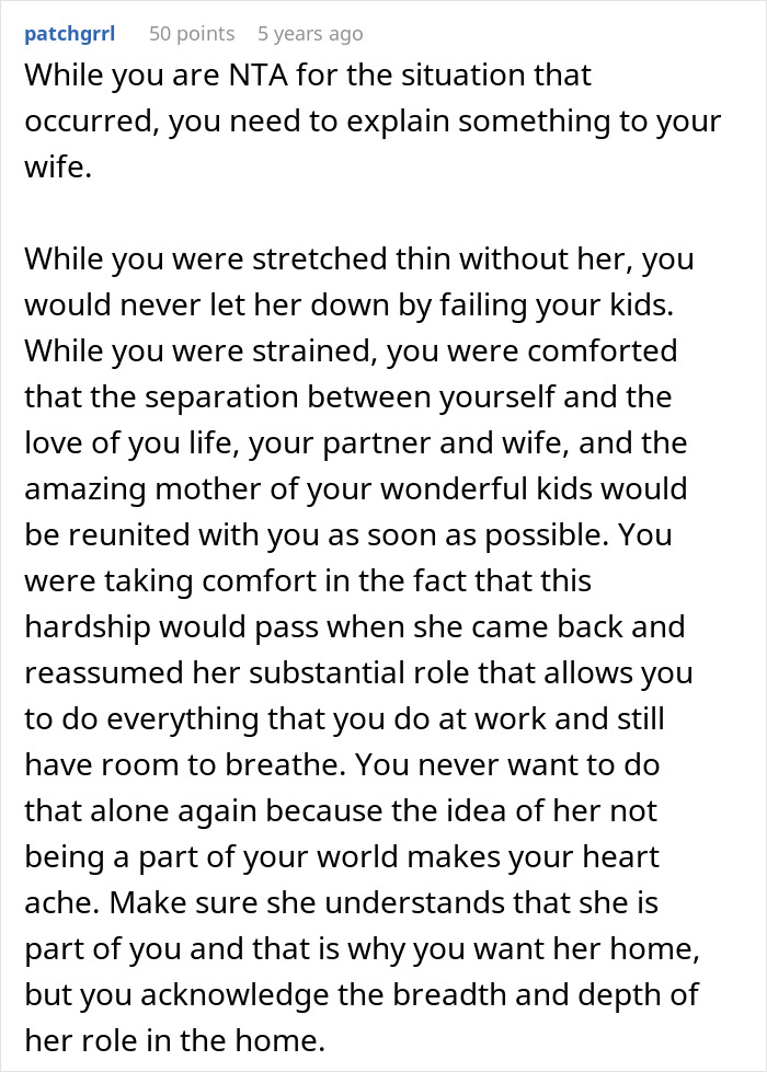Screenshot of a long Reddit comment about a guy embarrasses wife, dense black text on white background in a thread. Screenshot of a long Reddit comment about a guy embarrasses wife, dense black text on white background in a thread.
