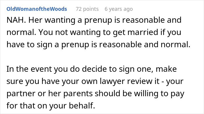 Comment discussing a wealthy girlfriend expecting a prenup but refusing an infidelity clause, leading to engagement cancellation. Comment discussing a wealthy girlfriend expecting a prenup but refusing an infidelity clause, leading to engagement cancellation.