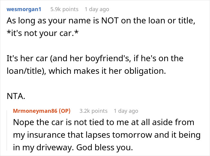 Comment thread discussing a teen’s first car loan and debt trap situation involving his mom and a $40k loan. Comment thread discussing a teen’s first car loan and debt trap situation involving his mom and a $40k loan.