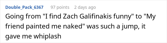 Screenshot of a forum comment about a boyfriend fearing golddiggers, mentioning cooking and things getting weird.