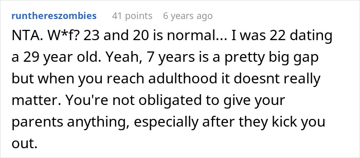 Comment about woman refusing to let parents see baby due to a conflict from 15 years ago shared by Reddit user.