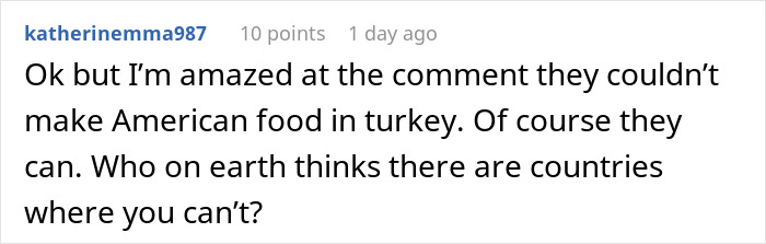 Man making faces and throwing a fit after receiving traditional gross food instead of American dishes at a restaurant.