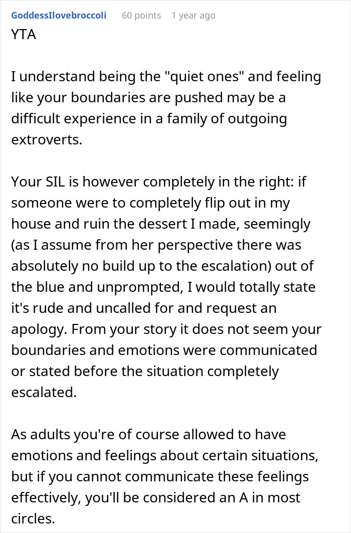 Reddit comment discussing SIL holding couple hostage at dinner and threatening to destroy car with food if they try to leave.