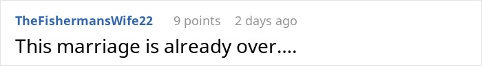 Screenshot of an online comment discussing a wife done with husband&rsquo;s relatives living with them and conflict over housing his mother.
