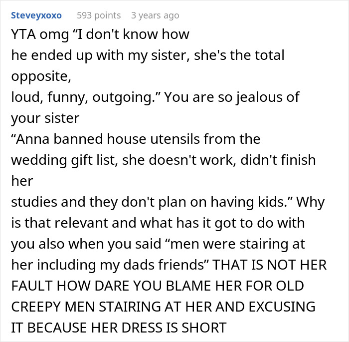 Comment thread discussing a woman&rsquo;s nasty remark and how her husband would take her seriously based on her dress.