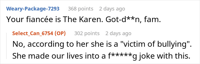 Screenshot of a forum conversation discussing a fiancée’s obsession with her bully affecting relationships and causing stalking issues. Screenshot of a forum conversation discussing a fiancée’s obsession with her bully affecting relationships and causing stalking issues.