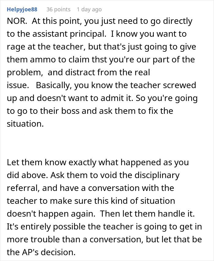 Text discussion about a mom struggling with rage after a teacher ignores her daughter’s emergency at school. Text discussion about a mom struggling with rage after a teacher ignores her daughter’s emergency at school.