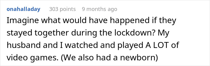 Screenshot of a social media comment about playing video games frequently during lockdown despite family challenges.