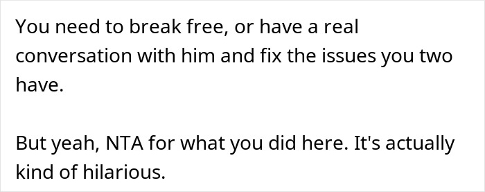 Text message conversation discussing the husband throwing a full-blown tantrum after wife refuses to comply with demands.