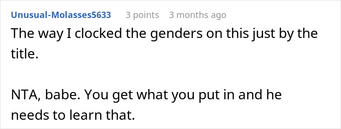 Screenshot of a social media comment discussing how a woman matches relationship energy with her boyfriend.