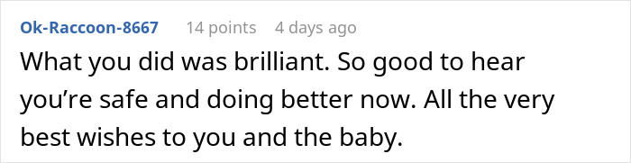 Comment text on a white background expressing relief and well wishes for a teen forced to marry 32YO and her plan for divorce.