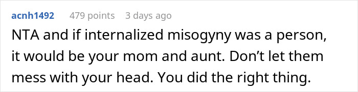 Screenshot of Reddit comment supporting a woman who keeps missing BF's red flags, saying she did the right thing.