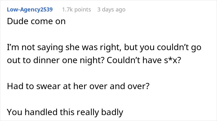 Reddit user criticizes man for losing it when girlfriend can't understand his business trip is not a romantic getaway.