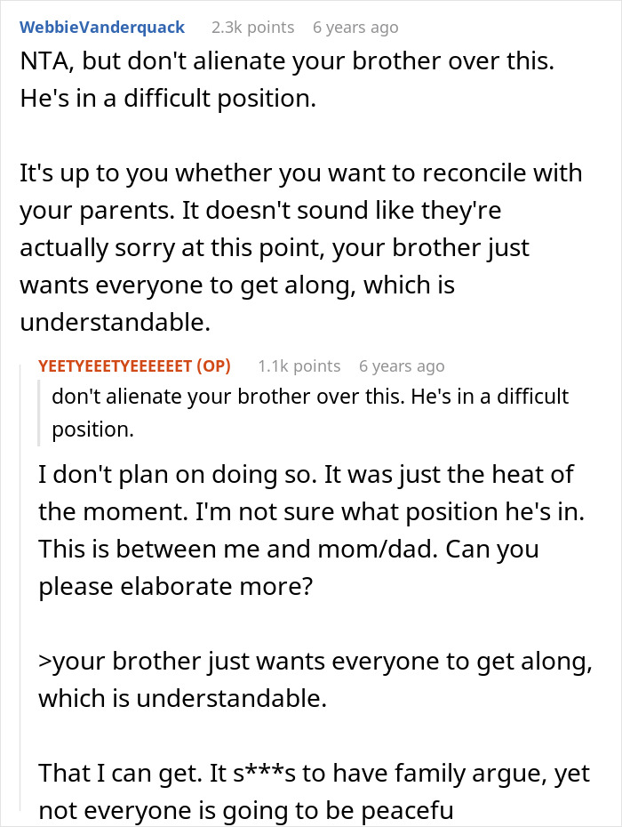 Reddit discussion where woman explains why she refuses to let parents see her baby due to a past family conflict. Reddit discussion where woman explains why she refuses to let parents see her baby due to a past family conflict.