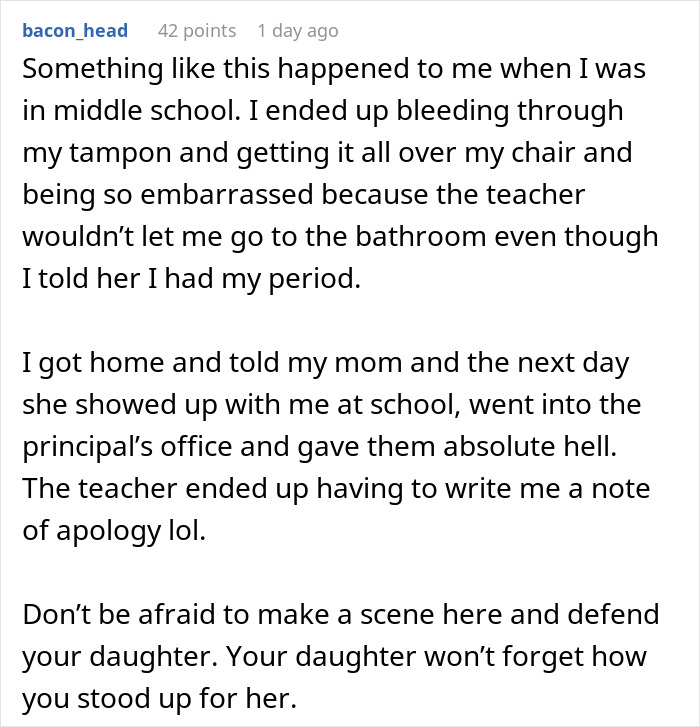 Mom struggles to contain her rage after teacher ignores her daughter’s emergency at school, leading to a confrontation.