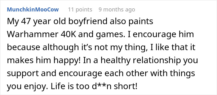 Man plays video games and secretly collects Star Wars figures after wife bans his hobbies.