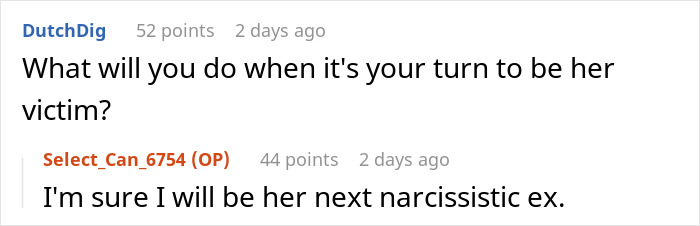 Screenshot of an online conversation discussing fiancée’s obsession with her bully and its impact on relationships. Screenshot of an online conversation discussing fiancée’s obsession with her bully and its impact on relationships.