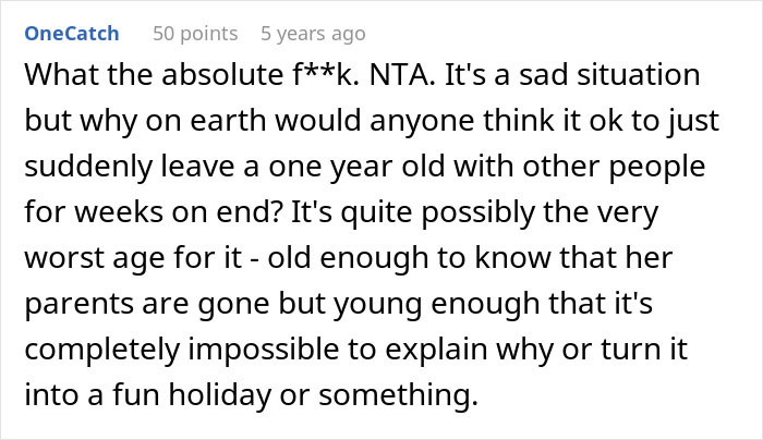 Comment discussing cousin with cancer wanting to borrow baby, questioning the idea as creepy and inappropriate for motherhood experience. Comment discussing cousin with cancer wanting to borrow baby, questioning the idea as creepy and inappropriate for motherhood experience.
