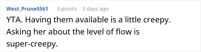 Reddit comment discussing a man being called creepy by coworkers after a woman reported him to HR.