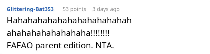 Screenshot of an online comment reacting to in-laws refusing to help with childcare and wanting to move in.