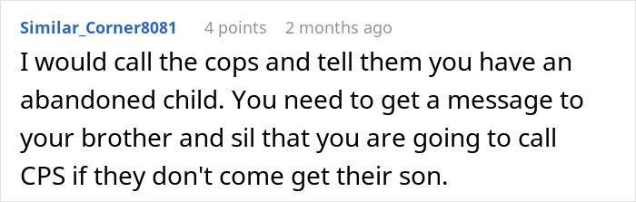 Screenshot of an online comment about a stressed mom of 6 whose brother blocks her number while babysitting his son.