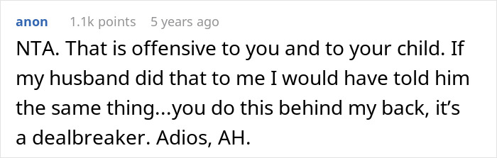 Comment on a paternity test demand for a 3-year-old son, expressing offense and calling it a dealbreaker.