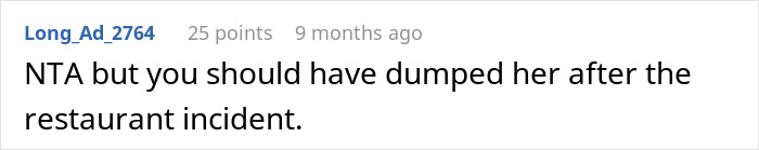 Screenshot of a forum comment discussing a male bestie making a move and a girlfriend calling boyfriend for rescue.